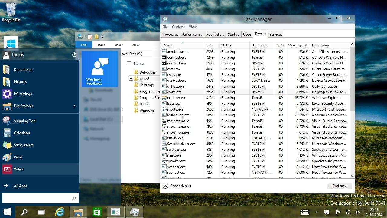 Aero Glass,Aero Glass for Win10,Windows10半透明效果开启,Win10透明